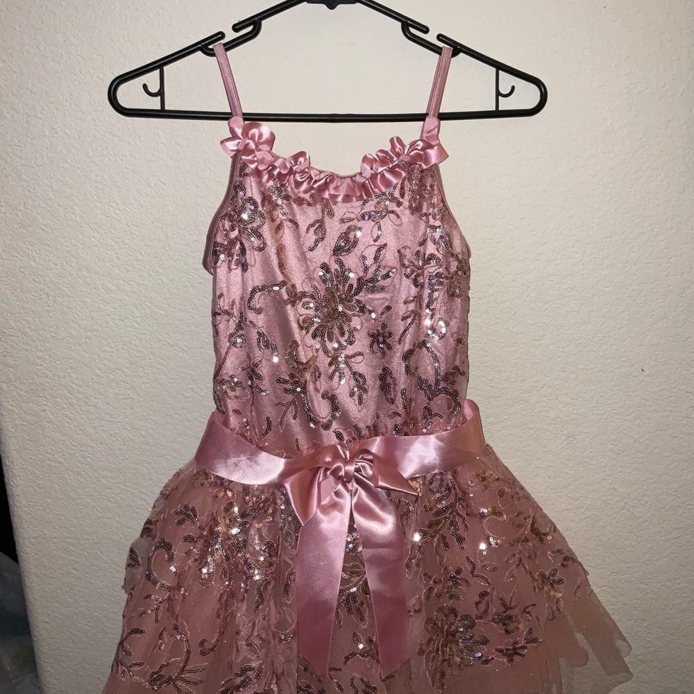 Pink Sequin Kids Costume Dress